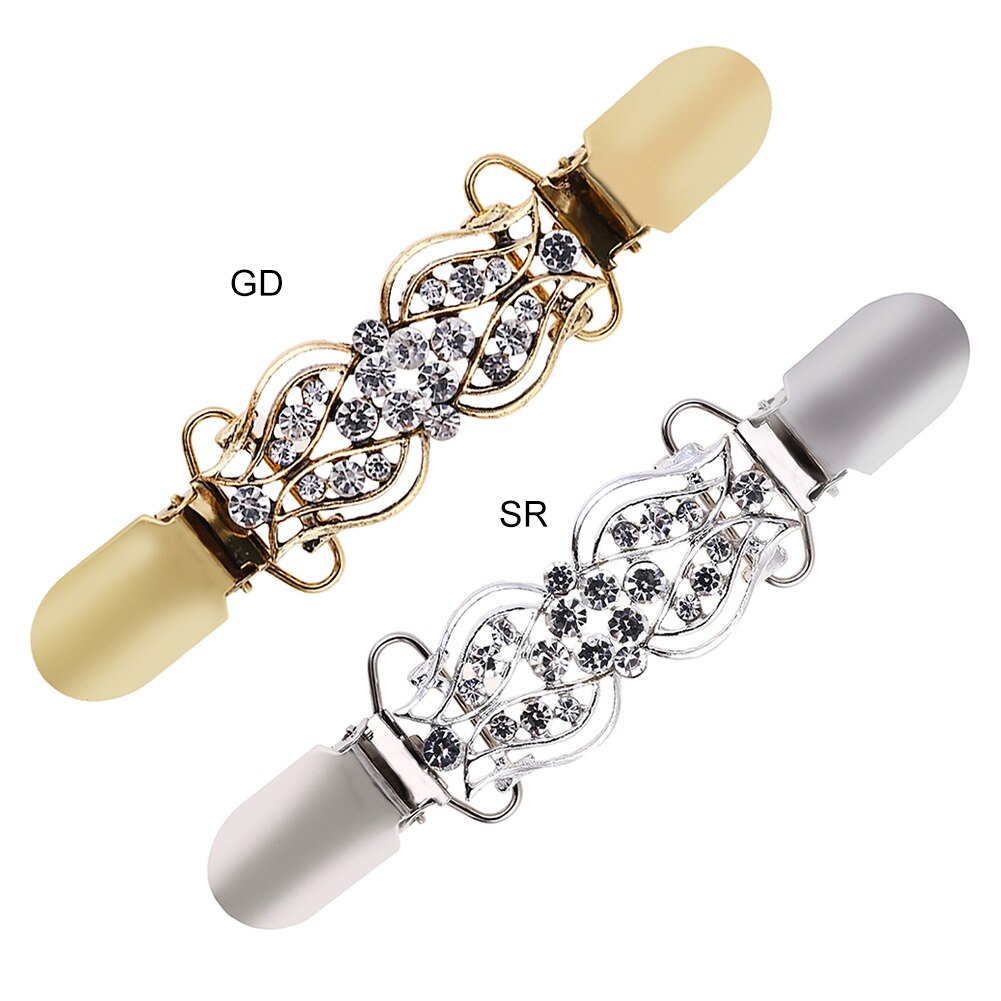 retro strass hohl damen brosche strickjacke zur Seite fahren Clip kragen schnalle schal brosche Clip schnalle glitzernd