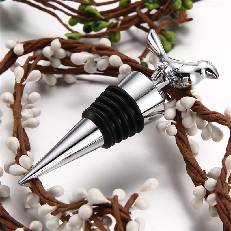 Juego de tapones de Metal para botellas, tapones de vino con patrón de pájaro bonito, accesorios para Bar y , 5 unids/set