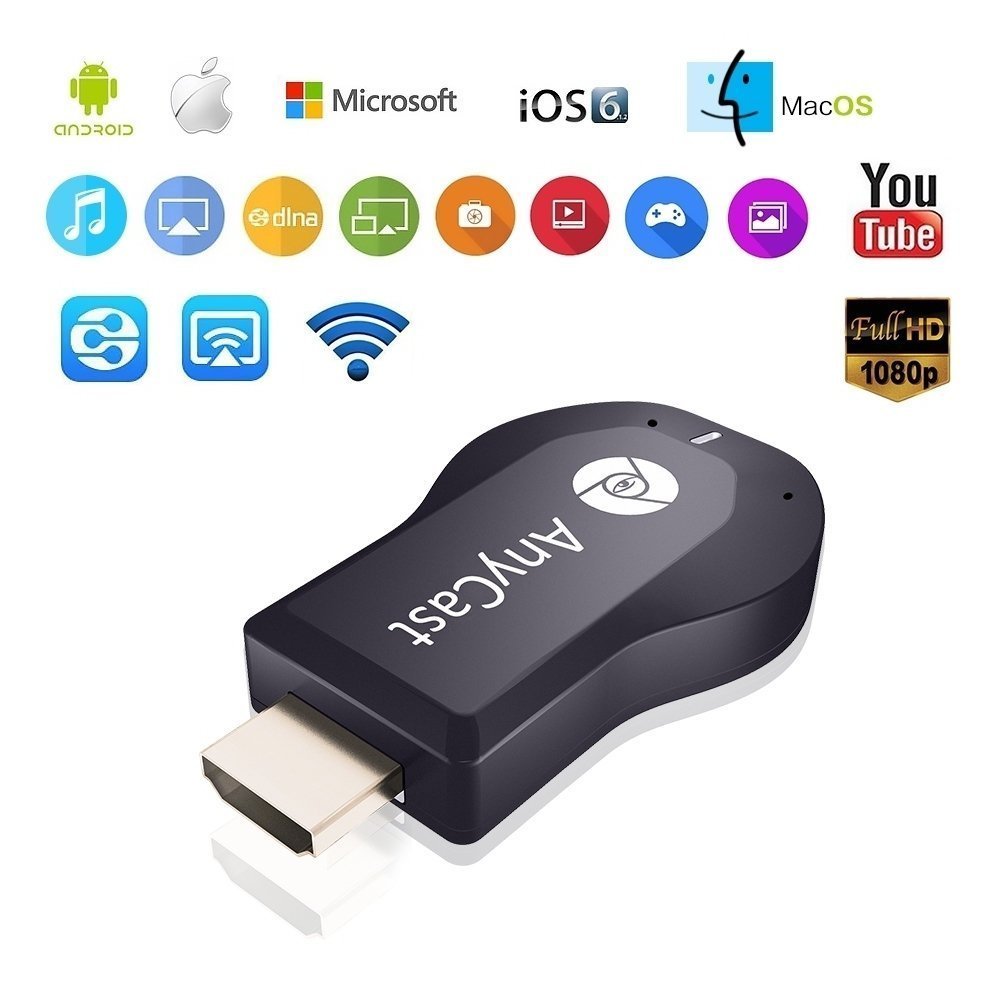 AnyCast – Dongle récepteur wi-fi sans fil M2 Plus, 1080P, Interface HD, Stick TV DLNA Airplay Miracast, pour téléphones intelligents et tablettes