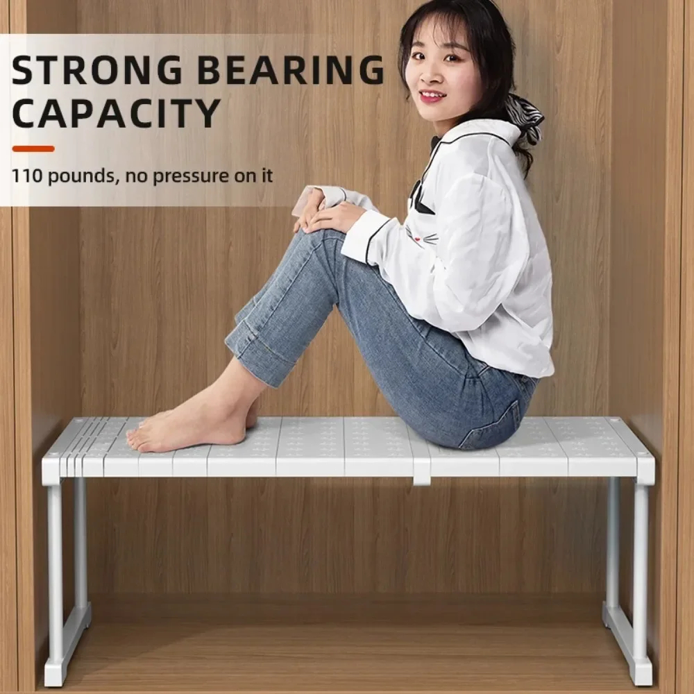 Kast Plank Garderobe Organizer Stapelbare Planken Closer Opbergrek Telescopisch Ponsvrij Verstelbare Kledingkast Scheidingsplaat