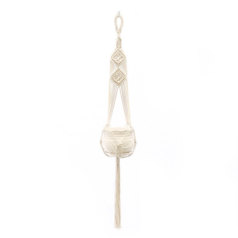 100% Handmade Macrame Plant Hanger Flower /Pot Hanger For Wall Decoration Countyard Garden Hand-knitted Hanging Home Decoration: NO2