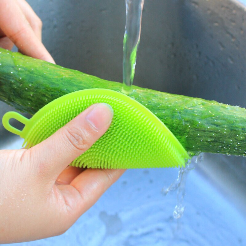 Silicone Wash Dish Brush Multipurpose Antibacterial Cleaning Kitchen Tool Scrubber UND