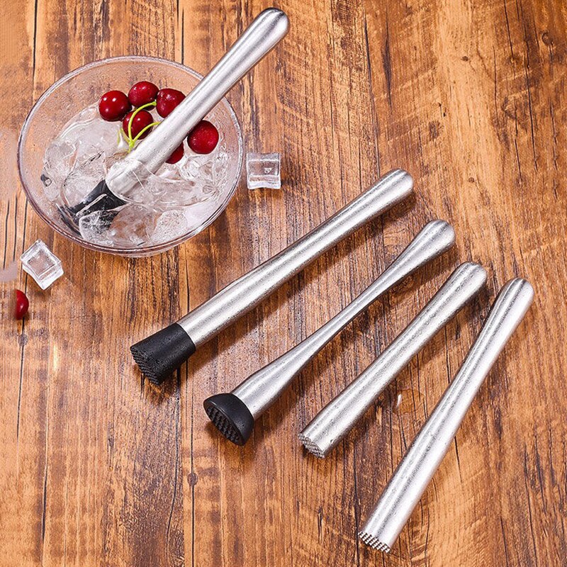 Stainless Steel Wine Mixing Stick Cocktail Muddler Shaker With Crushing Hammer DIY Drink Fruit Muddler Crushed Ice Barware Tool