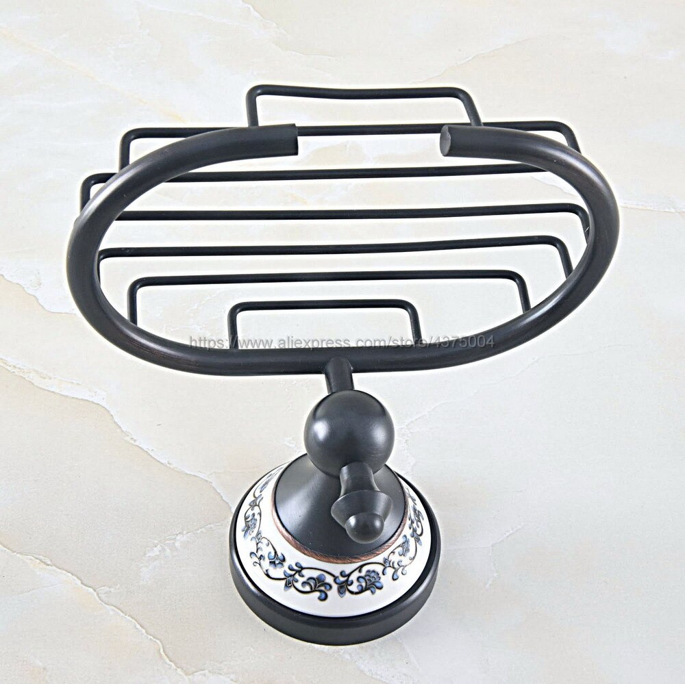Vaisselle à savon en Bronze frotté à l&#39;huile avec porte-savon en céramique, panier à savon en cuivre, accessoires de salle de bains, ensemble de matériel de bain Nba757