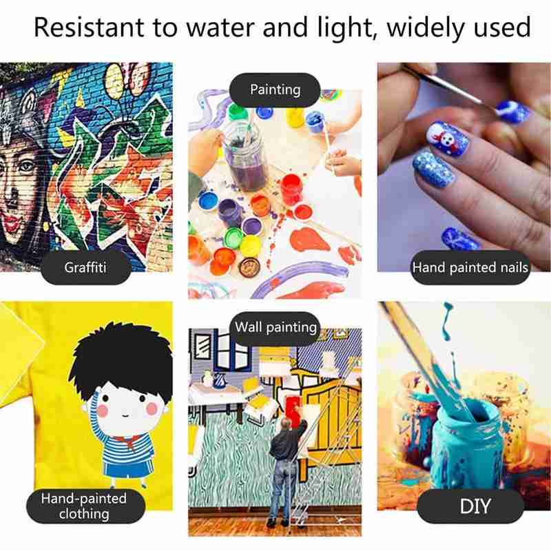 12colors x12ml Acrylic Paint Set Art Tool For Drawing Painted Painting Drawing Student Wall Supplies Pigment Hand Art