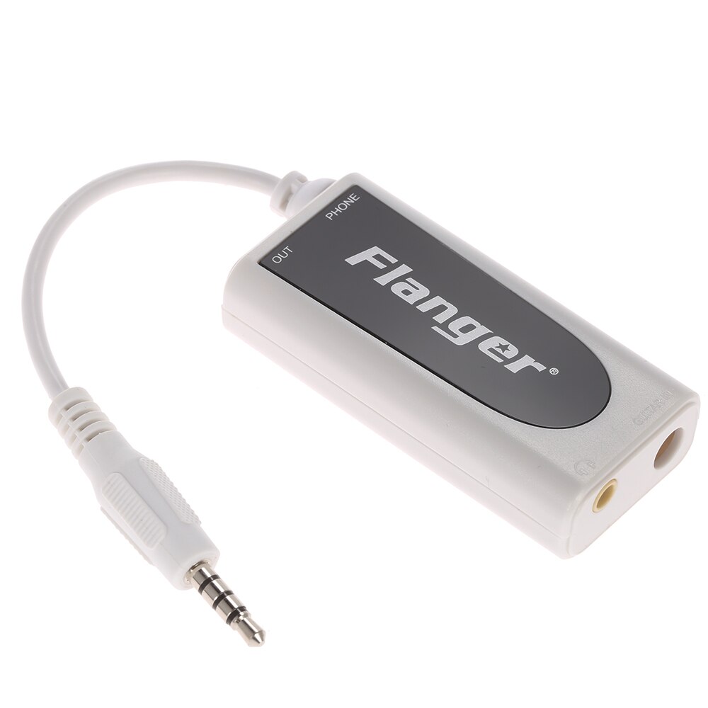 Flanger Fc-21Music Converter Adapter Kleine En Prachtige Witte Gitaar Bas Voor Android Apple Iphone Ipad Ipod Touch