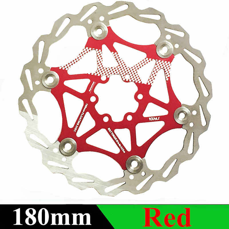 Rotor de freio hidráulico para bicicleta vxm, rotor de freio a disco flutuante, mtb, 160mm/180mm/203mm, liga de bicicleta peças de bicicleta de freio com rotores flutuantes de 6": VXM 180 Red