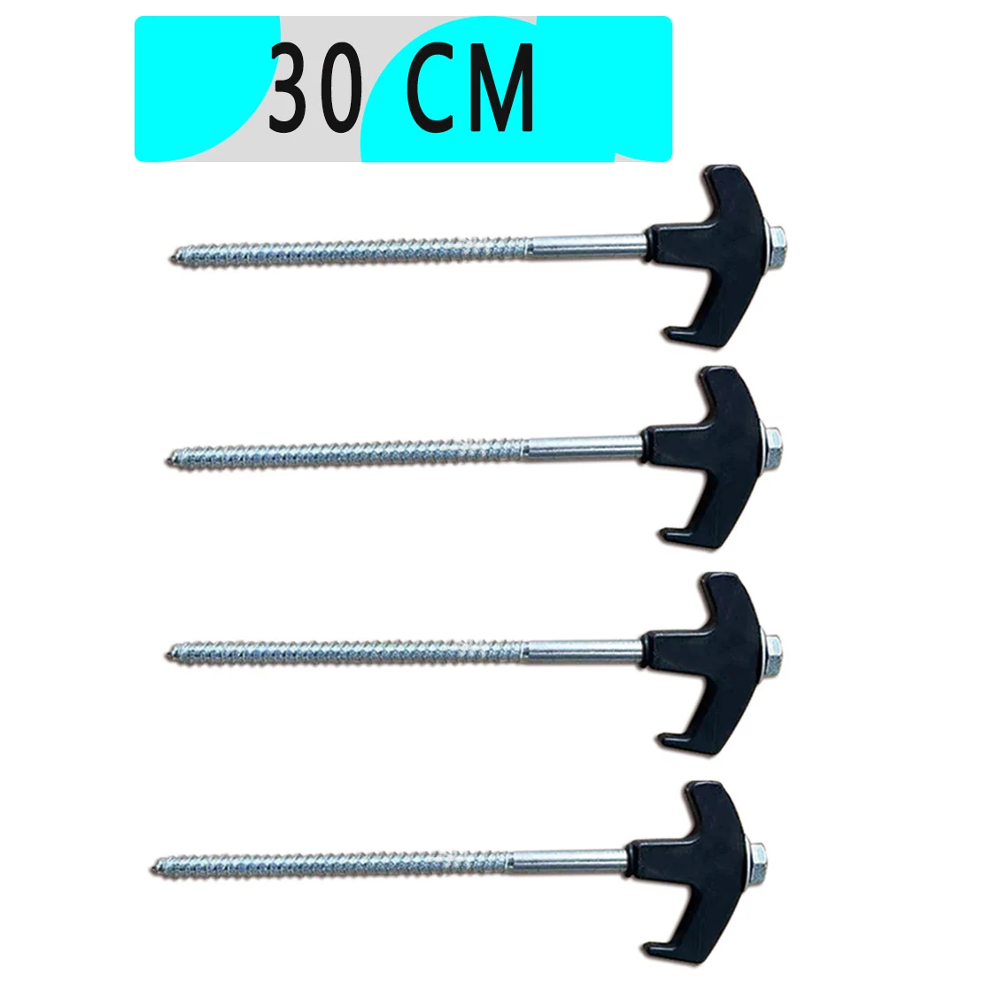 Screw in Tent Stakes 4 Pcs Tent Stakes Heavy Duty - Ground Anchors Screw in Tent Pegs Camping Stakes Metal Threaded Spikes: Blue