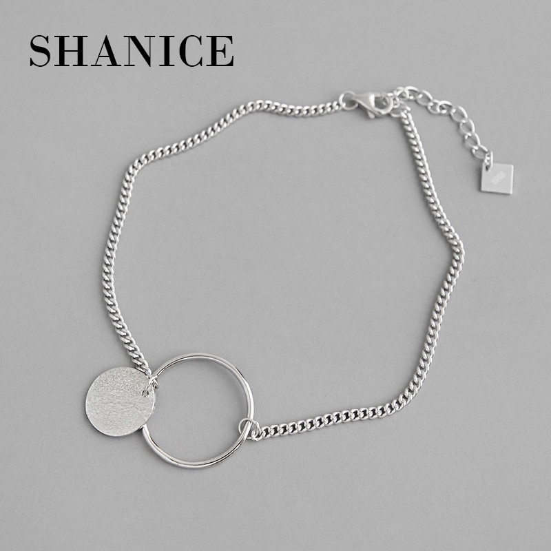 SHANICE – bracelets de cheville en argent Sterling 925 pour femmes, chaîne de pied, simple, géométrique, ronde, ,