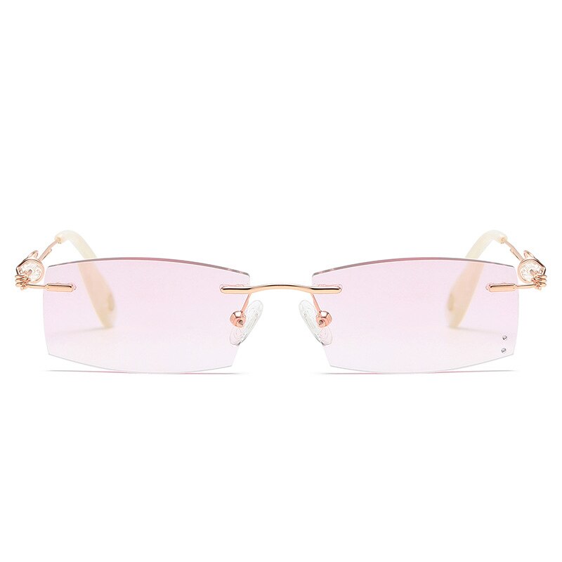 Randloze computerleesbril voor dames met diamantslijping en blauw lichtblokkering voor dames +1.5 +2.0 +2.5 +3.0 +3.5 +4.0: +300 / Roze