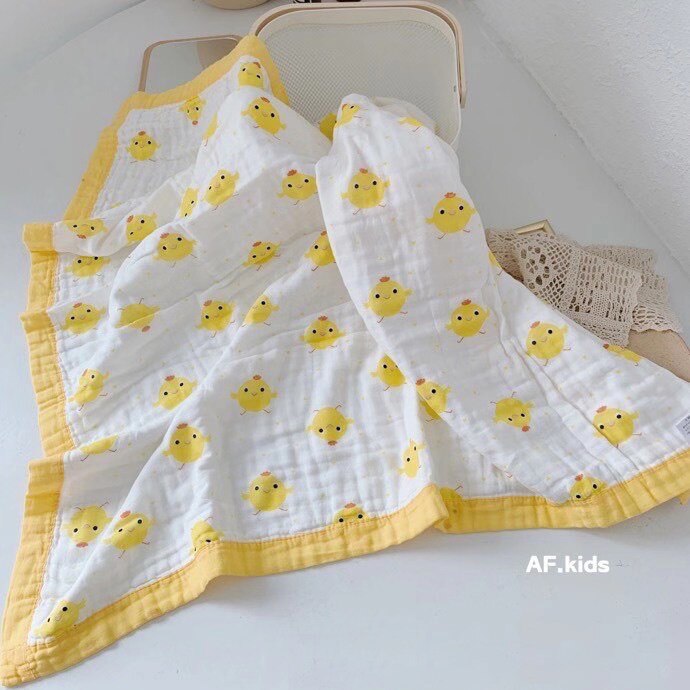 110*110cm Baby Decke 6 Schichten Super Weiche Baumwolle Musselin Decke Wickeln Atmungsaktive Kleinkind freundlicher freundlicher Baby Decke Blick: Küken