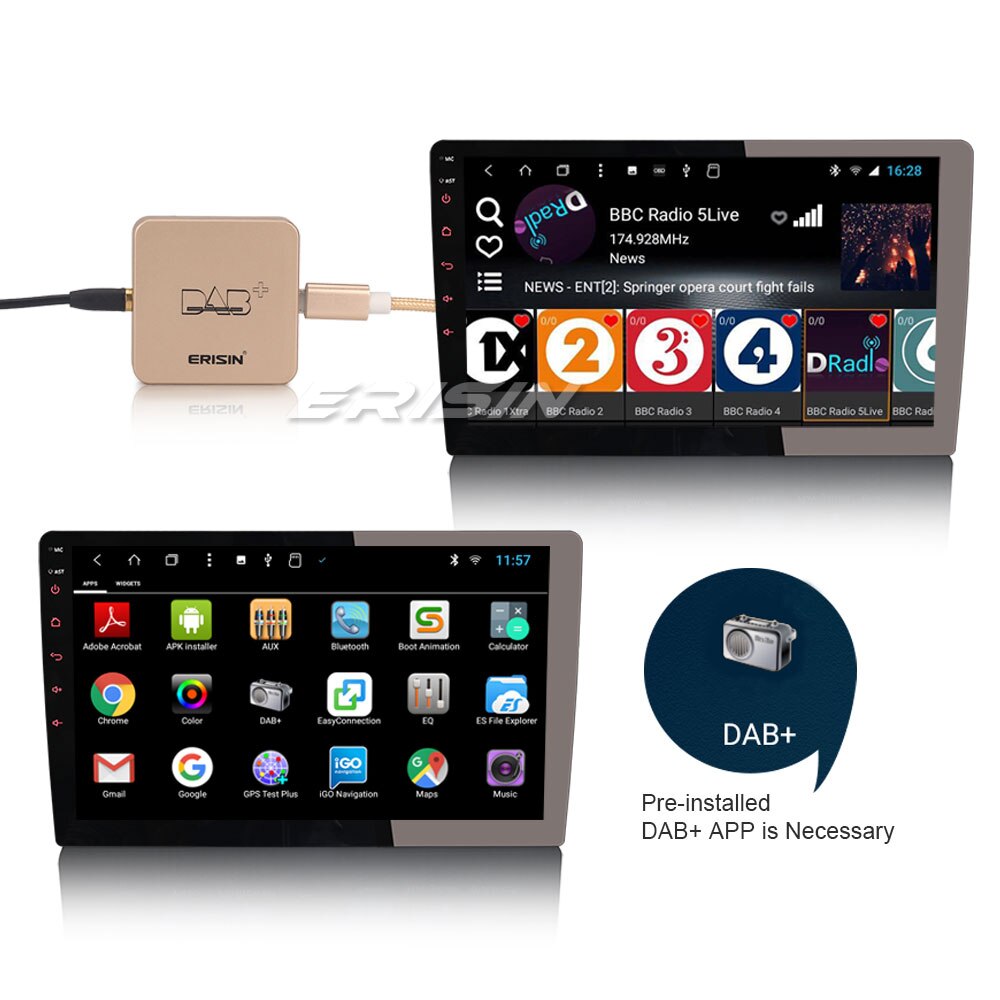 364 External Amplified Antenna Aerial Digital Radio DAB+ Box for Android 8.1/9.0/10.0 Car Radio Player