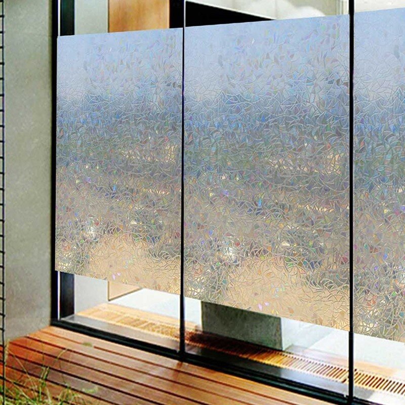 3D Stained Window Sticker Self-adhesive Static Window Clings Vinyl Wall Decals Rainbow Window Stickers for Glass Door Home Decor