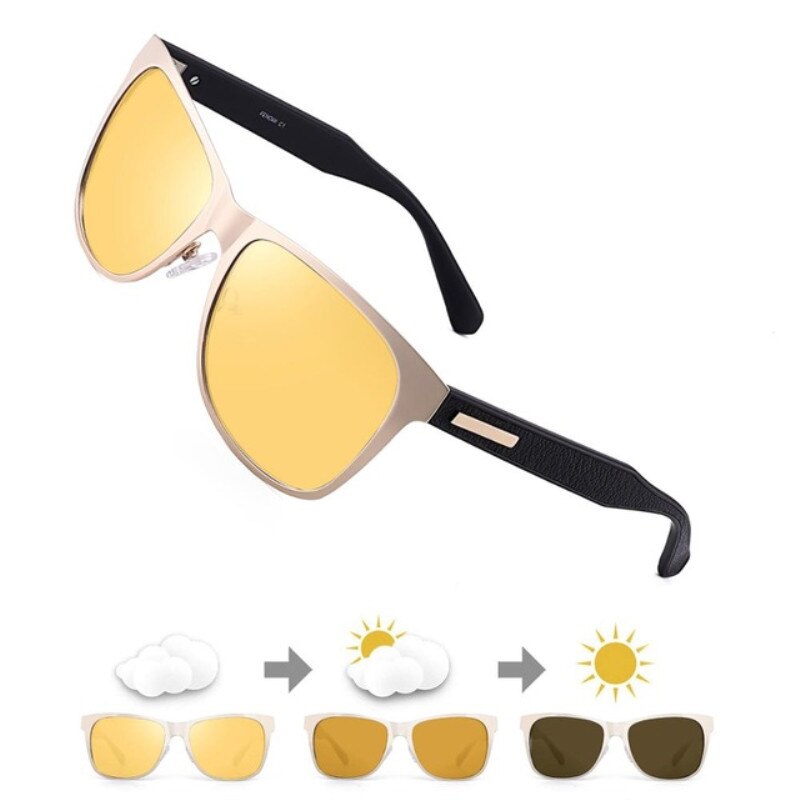Fenchi mænd nattesyn briller polariseret gul anti-refleks linse solbriller kørsel nattesyn beskyttelsesbriller til bil vision nocturna: 2120 c 1