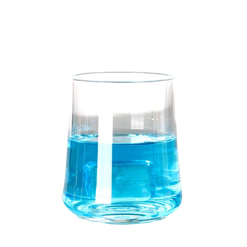 305ML Simple Colorful Crystal Clear Glass Water Cup Whiskey Glass Juice Cold Drink Cocktails Cup Home: Transparent