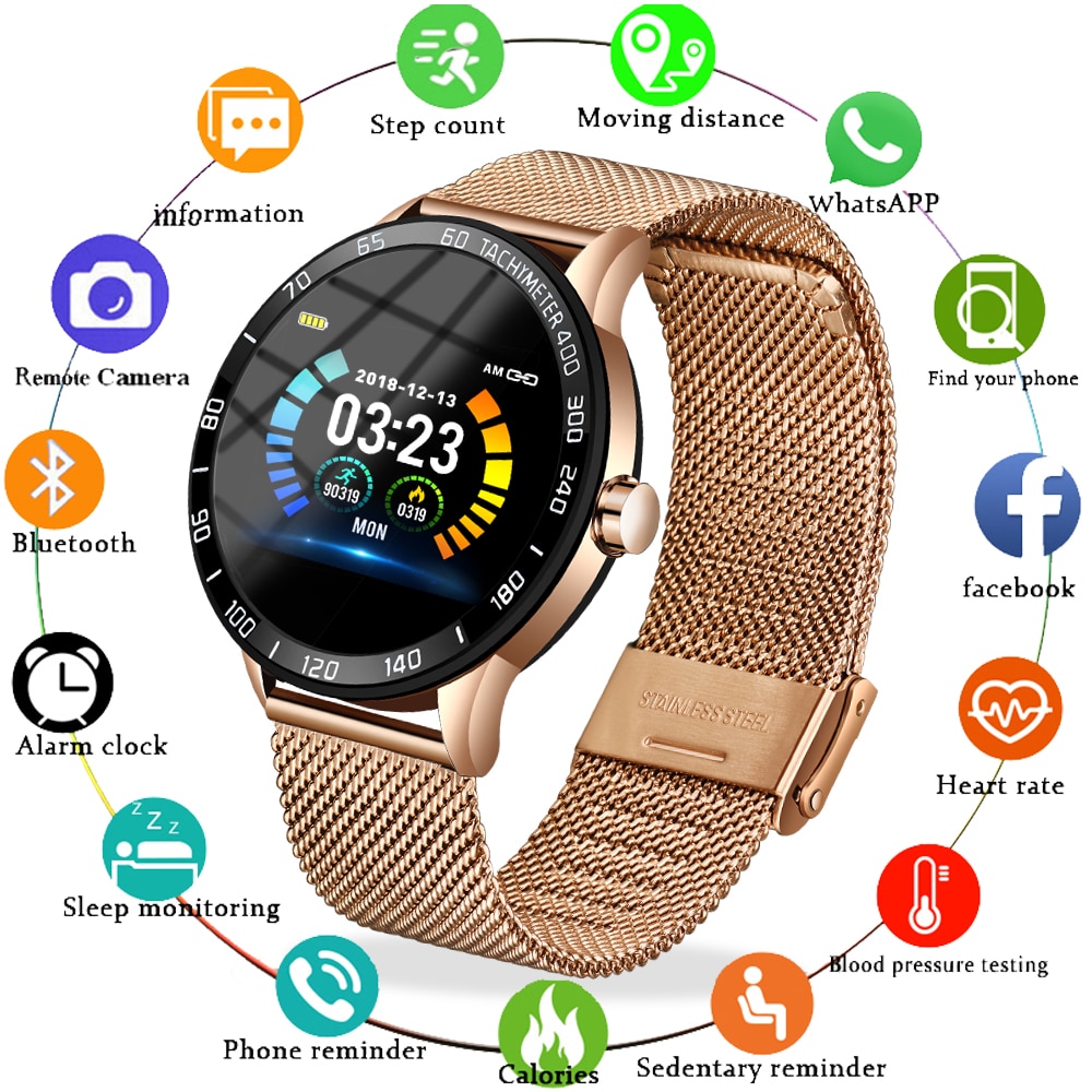 Luik Fitness Smart Horloge Waterdicht Gezondheid Smart Horloge Hartslag Bloeddrukmeter Stappenteller Voor Android Ios Sport Horloge