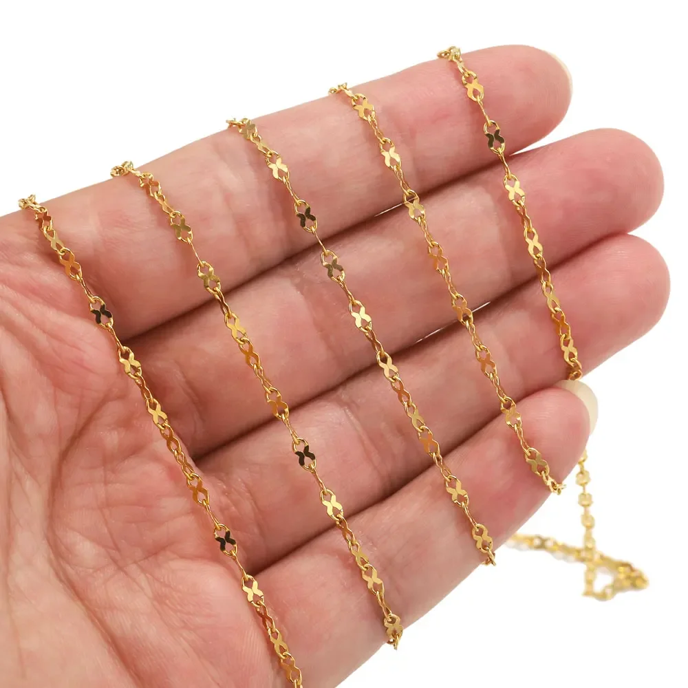 2 Meter Infinity Teken Ketting Rvs Kabel Rolo Link Body Gold Ketting Riem Voor Sieraden Maken Diy Ketting Armband Veel