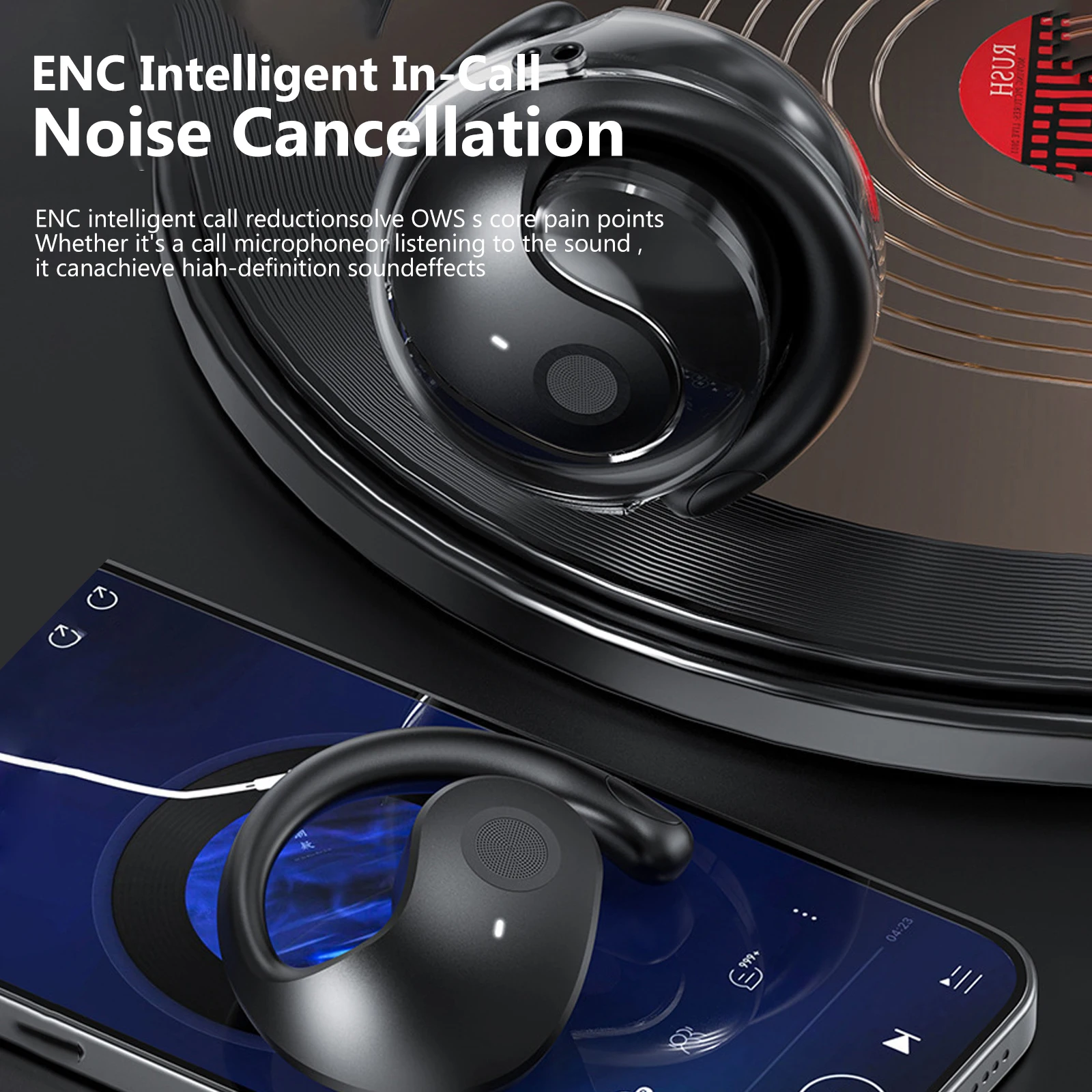 Nuevos auriculares inalámbricos OWS, auriculares Bluetooth con micrófonos, auriculares con sonido estéreo HiFi, auriculares con Control de botón para xiaomi Iphone