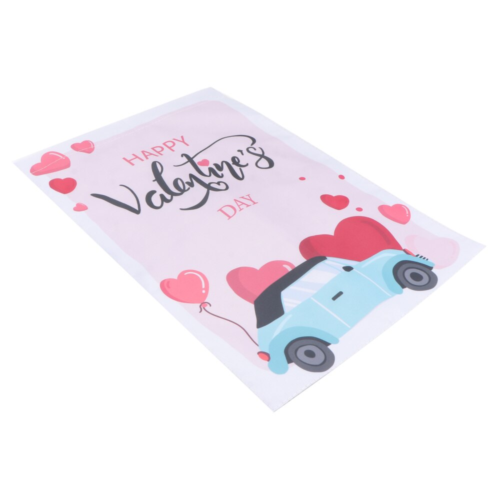 1Pc Valentine's Day Home Garden Banner Decorative Vertical Outdoor Flag: QR026