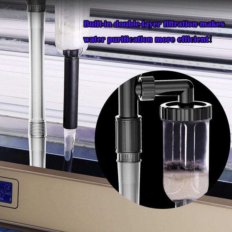 220V Electric Water Changer Cleaner Aquarium Sand Washer Fish Tank Filter Powerful Suction Syphon Operated Vacuum Gravel Siphon