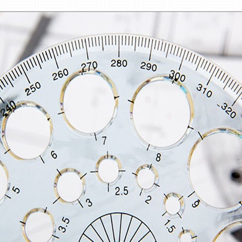 K-STAR 360 Protractor Geometric Oval Template Architectural Drawing Furniture Indoor Curve Plate Coordinate Ruler