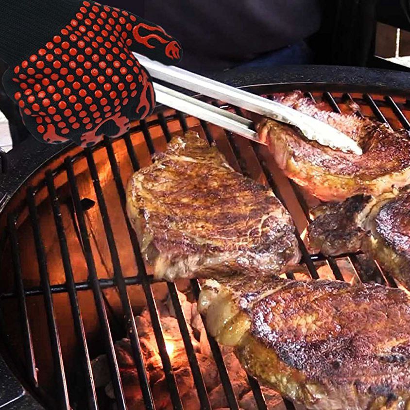 Silikon Multi-Zweck Handschuhe Backen BBQ Grill Handschuh extrem Hitze Beständig Ofen Ärmeln Küche Grill Grillen Werkzeuge