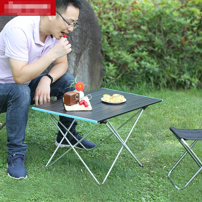Outdoor Lightweight Aluminum Alloy Folding Table Camping Portable Barbecue Table Self-driving Fishing Table Camping Table