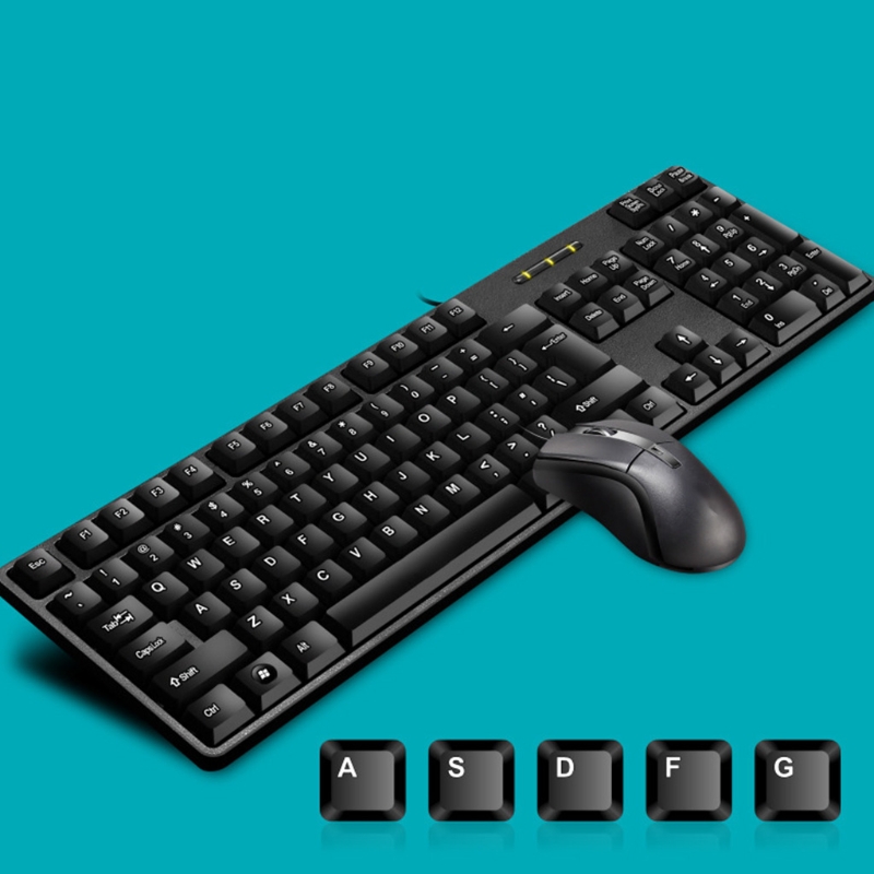 Mechanical Feel Gaming Keyboard &amp;Mouse Combo Slim Flat Quiet Ergonomic Full Size