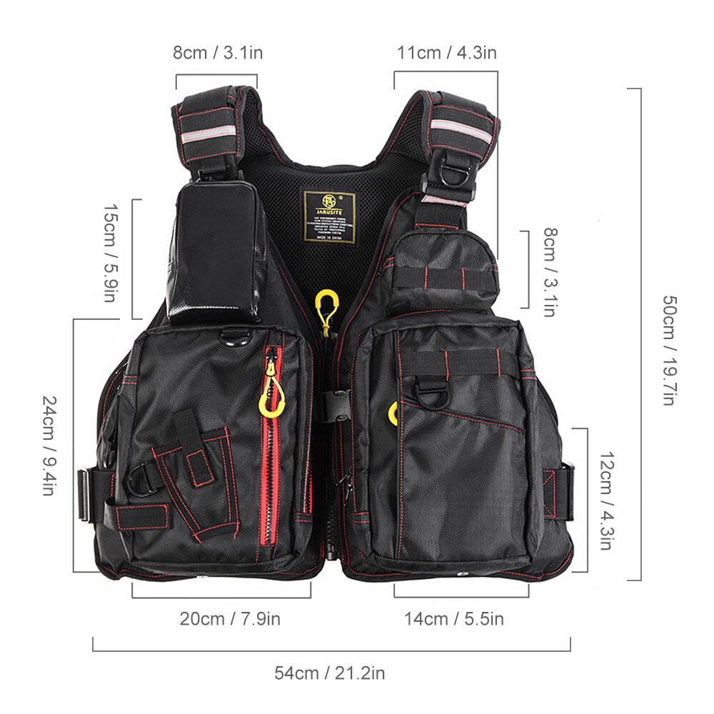Fly Fishing Life Vest Outdoor Breathable Multi Pockets Padded Life Safety Swimming Sailing Floatation Waistcoat Utility Vest