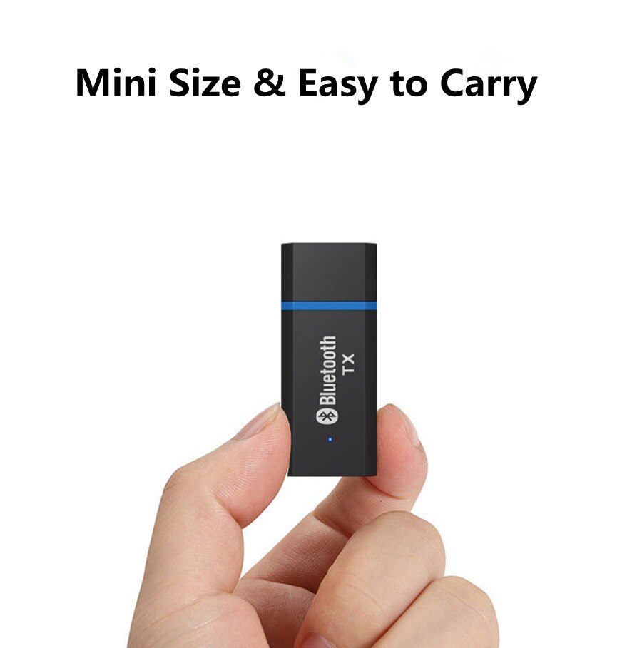 Bluetooth 5.0 +  edr lydsender til tv pc driverfri usb lyd dongle avsender 3.5mm jack aux stereo trådløs adapter