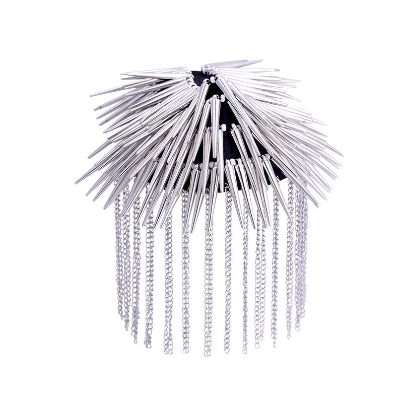 Épaulette en cristal strass, Punk Rivet glands épaule bras Badge broche