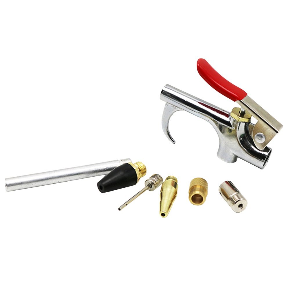 5Pcs/7Pcs Air Compressor Tools Kit Air Blow Gun Set with 5 Interchangeable Nozzles and Over-Sized Trigger Tool Set: 7Pcs