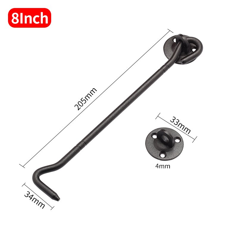 Zg Vintage Deur Venster Haak Zwart Rvs Kast Deur En Raam Gesp Huishouden Eenvoudige Deur En Raam Haak: 8inch