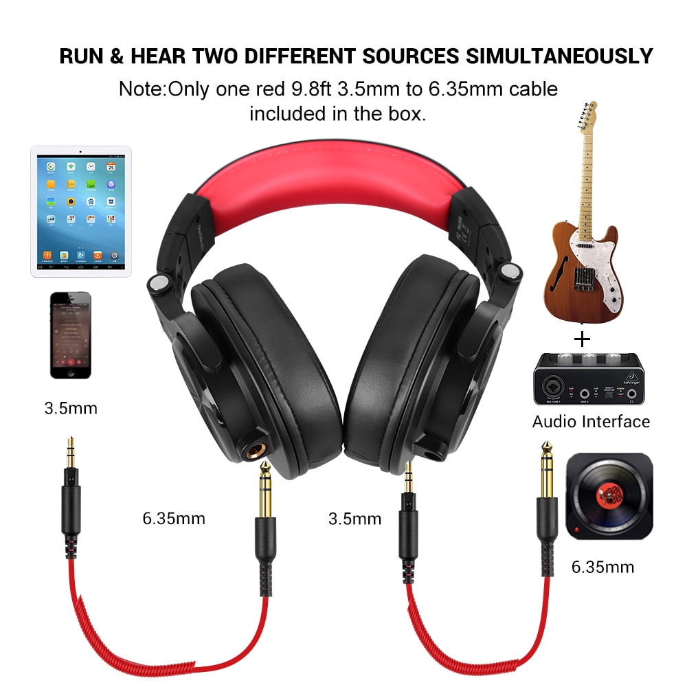 Oneodio A71 Original DJ Headphones Portable Wired Headset with Music Share Lock Stereo Headphone For Recording Monitor