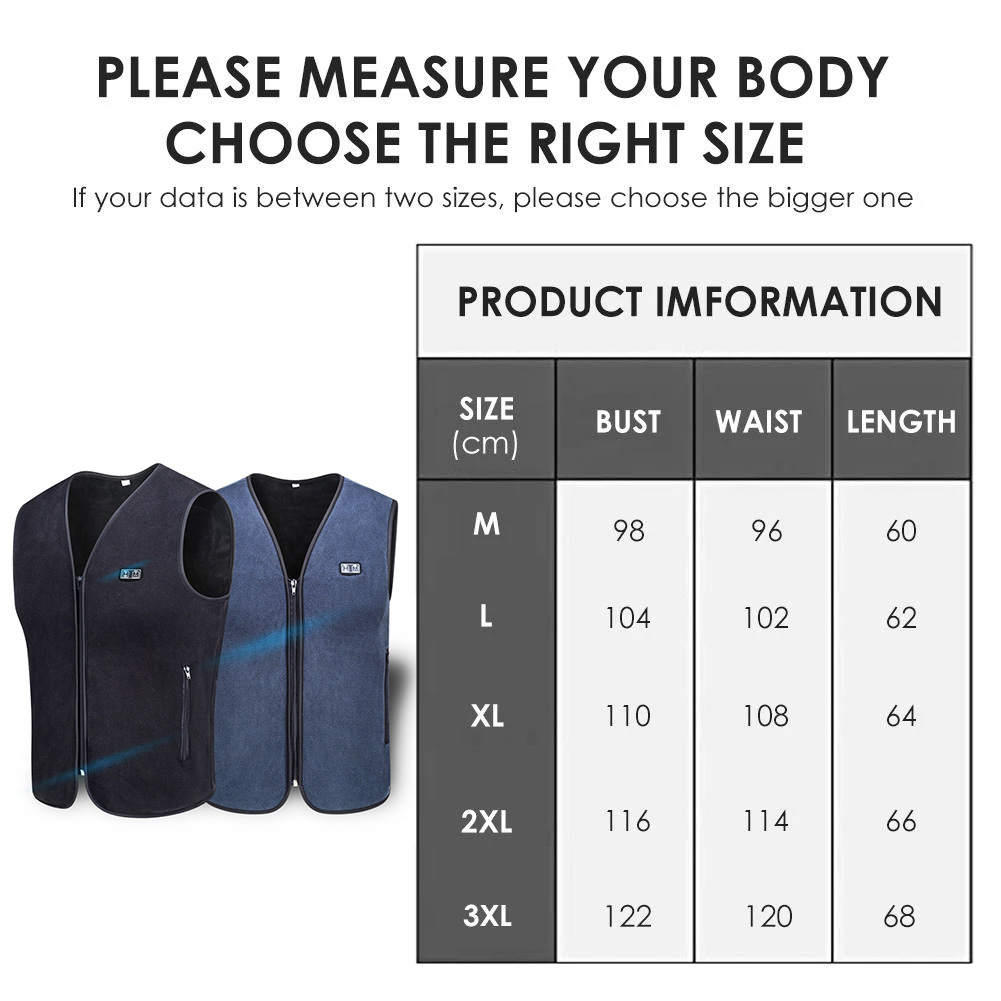 Ricarica USB gilet autoriscaldante a temperatura regolabile a 3 velocità gilet riscaldato lavabile giacca riscaldante senza maniche elettrica invernale uomo