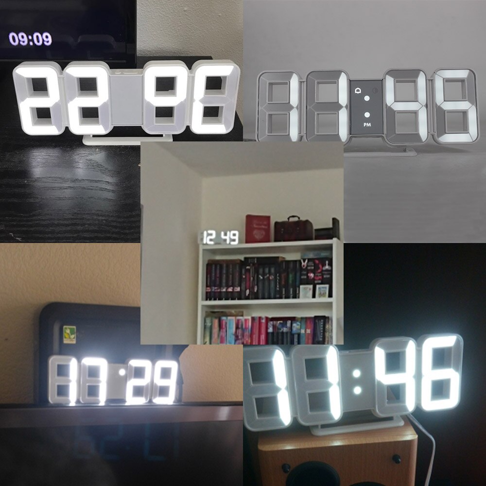 Neue 3D LED Wanduhr Große Digitale Wanduhr Elektronische Große Anzahl Moderne Tisch Schreibtisch Alarm Uhr Hintergrundbeleuchtung Temperatur Uhren