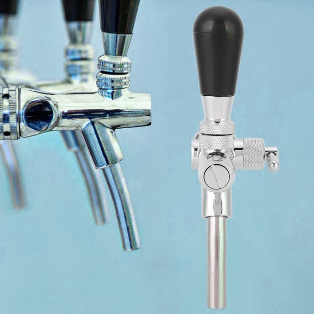 Adjustable Keg Soda Beer Liquor Party Restaurant Bar Home Brewing Tap Faucet Long Stem Home Brew Beer Keg Faucet-Silver