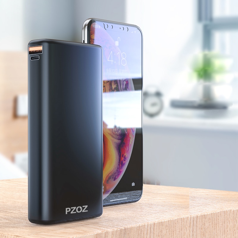 PZOZ-Banco de energía de 20000mAh, Cargador rápido USB C PD para iPhone, Samsung, xiaomi tipo C, batería externa 3,0