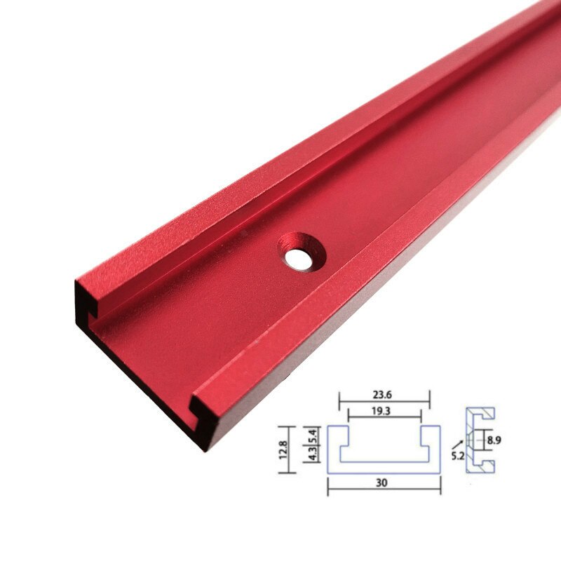 T-track Slot Miter Track T Screw T Slider 30 Model Aluminium Alloy Jig Fixture Pressure Woodworking DIY Tool 300-800MM: Red / 500mm