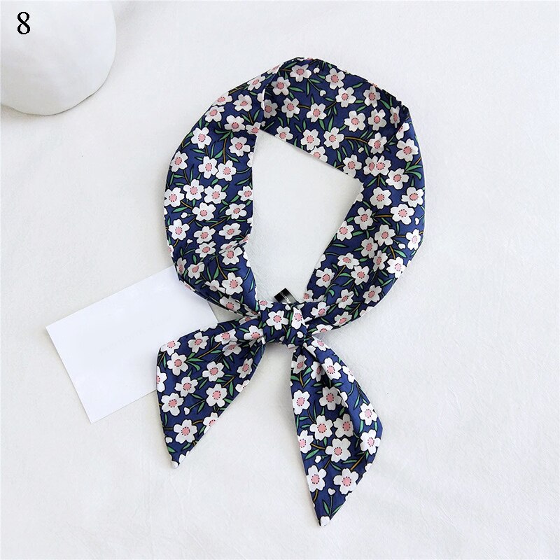 Fyrkantig halsduk dam siden hår märke små foulard sjalar och omslag dam kontorssjal blomtryck: 8