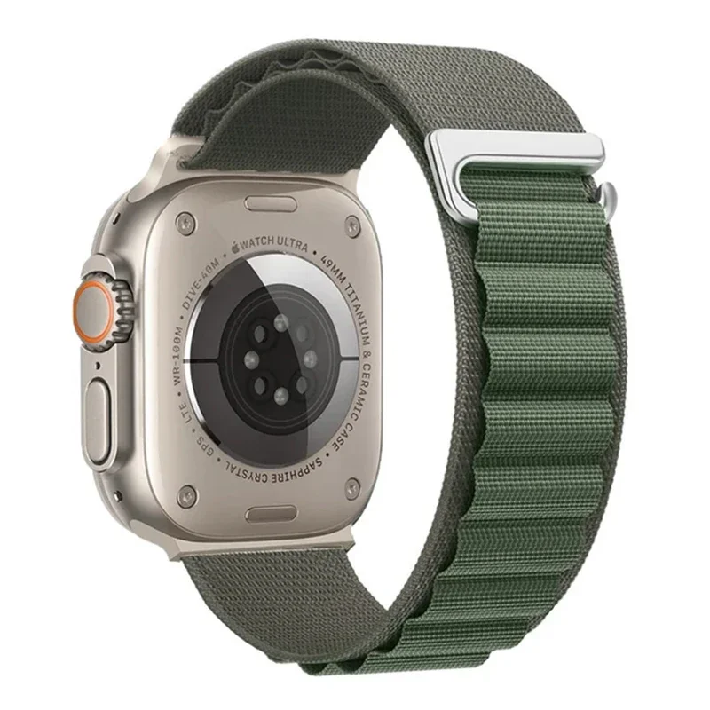 Alpine Loop Strap For Apple Watch Ultra 2 Band 9 8 7 49mm 45mm 41mm Nylon Sports Bracelet iWatch 10 6 5 4SE 44/40mm 46/42mm Belt: green / 14mm