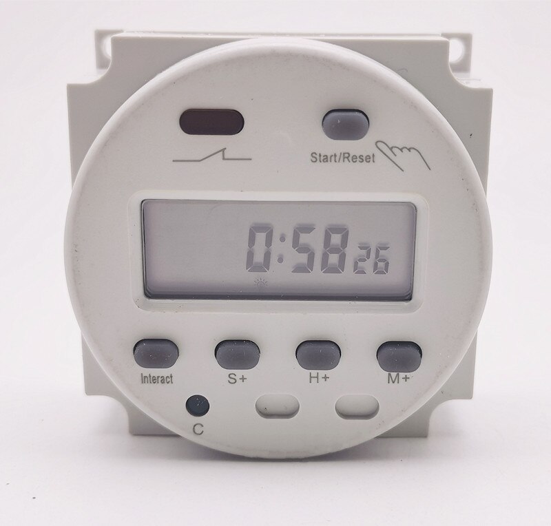 220V 110V 24V 12V AC DC Digital Countdown Timer Automatic Daily/Hour/Seconds Programmable Cycle Time Control Switch White