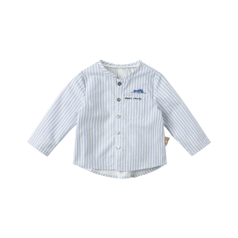 Chemise Bébé Garçon DIRKJE - 95% Coton Bio 5% Élasthanne | Manches Longues Col Roulé