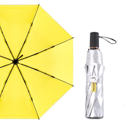 Folding Umbrellas Rain Woman Super Anti UV Parasol ladies Summer Travel Sombrilla Playa Man Sun Umbrellas guarda chuva sombrinha: yellow