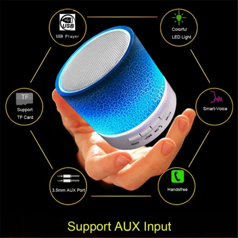 Portable Wireless Mini LED A9 Bluetooth Speaker Sound Box Subwoofer Speakers For Iphone Support TF SD Card PK BTS06 Q9 A9 S28 A5