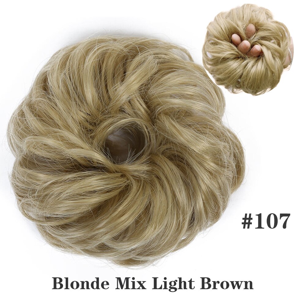 LiangMo Synthetic Hair Bun Extensions Messy Hair Scrunchies Hair Chignon Pieces for Women Hair Donut Updo Ponytail: 107