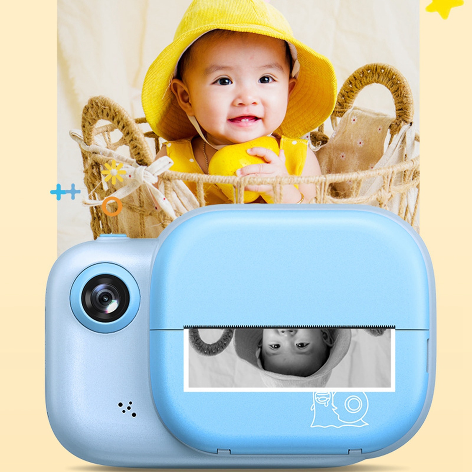 Mini Cameras Children Camera Dual Camera Print Paper Children Instant Print Instant Print Wide-angle 3 Inch Screen Kids Camera