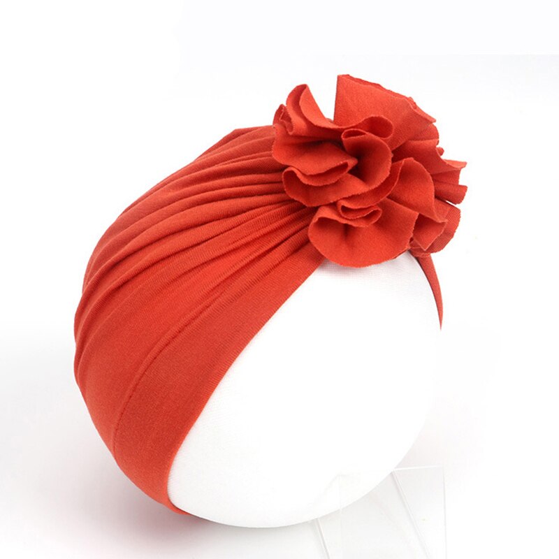 16 farver baby pandebånd turban blomster piges hår tilbehør til børn blød turban hårbånd pandebånd børn hovedbeklædning: Mørk orange