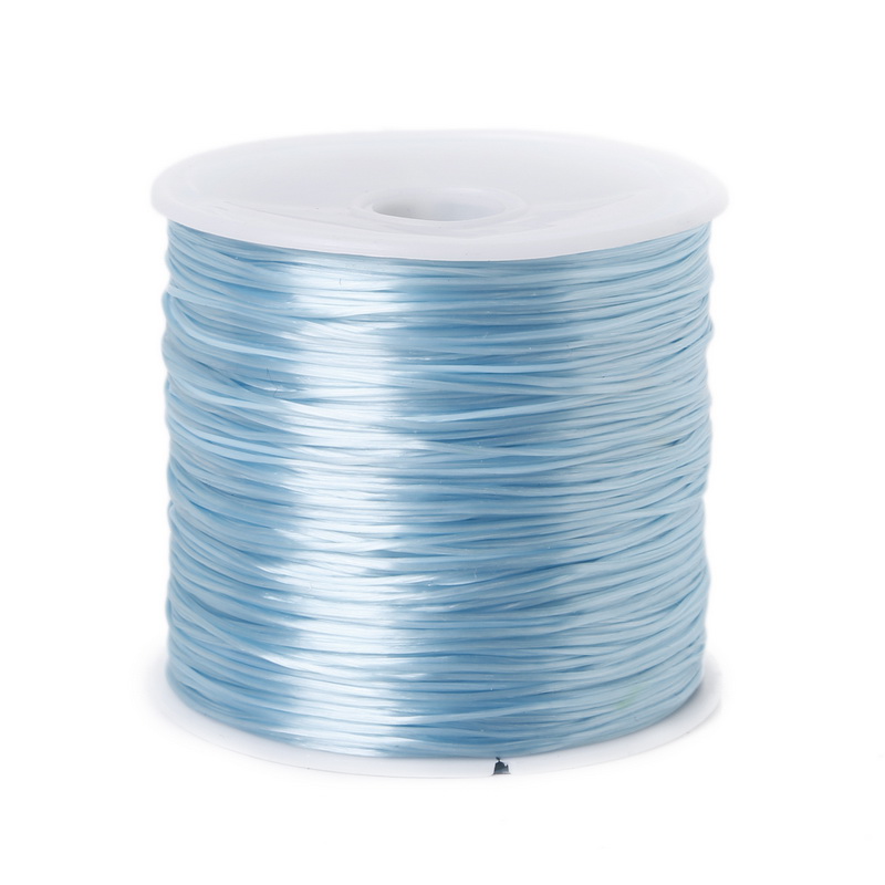 1 rollo/60 M 0,7mm hilo elástico línea de cristal redonda cable elástico de goma de Nylon para hacer joyas pulsera de cuentas 14 colores: Turquoise