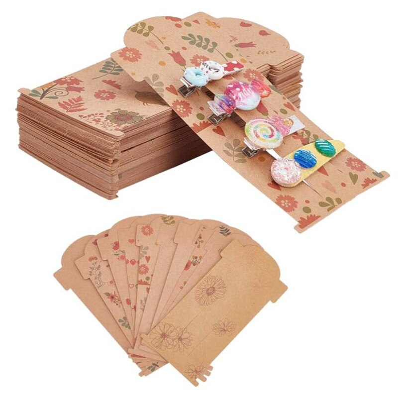20pcs 16x8cm Hair Clip Bow Cardboard Display Card Labels Paperboard for Small Business Jewelry Stand Holder Packaging Organizing